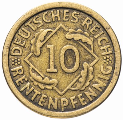 купить Германия 10 пфеннигов (рентенпфеннигов, rentenpfennig) 1924 A