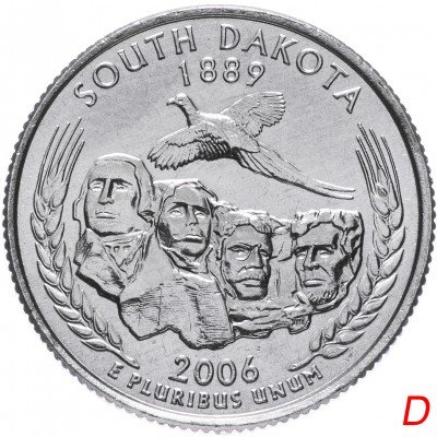 купить США 1/4 доллара (квотер, 25 центов) 2006 "Штат Южная Дакота"