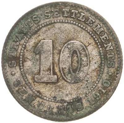 купить Стрейтс Сетлментс 10 центов (cents) 1910