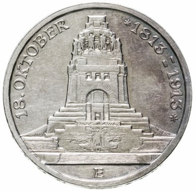 купить Германия (Империя) 3 марки (mark) 1913 E 100 лет битвы при Лейпциге (битве народов) Саксония