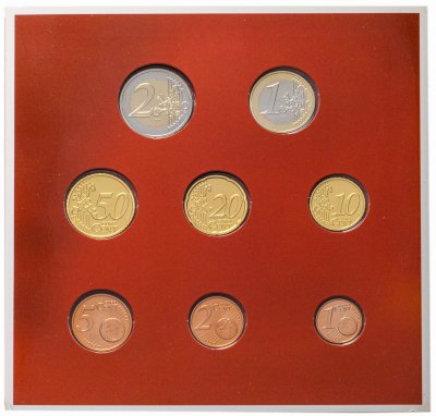 купить Австрия годовой набор евро 2004 (8 штук, UNC) в буклете