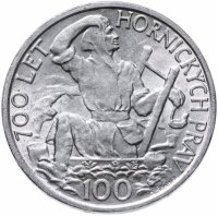 купить Чехословакия 100 крон (korun) 1949 "700 лет Праву добычи серебра в Йиглаве"