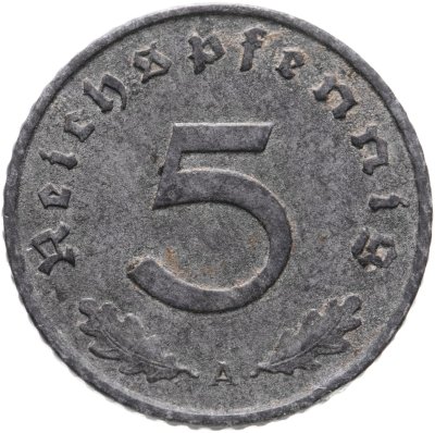 купить Германия, Третий рейх 5 рейхспфеннигов (reichspfennig) 1941, знак монетного двора: "A" - Берлин