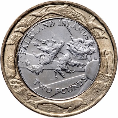 купить Фолклендские острова 2 фунта (pounds) 2004 "30 лет монетам Фолклендов"