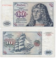 купить Германия ФРГ 10 марок 1960 (Pick 19a)