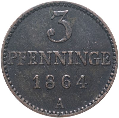 купить Германия (Мекленбург-Шверин) 3 пфеннига "A" 1864