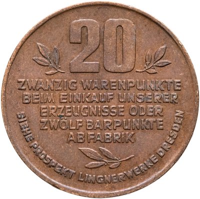 купить Токен 20 пунктов 1932 "70-летие А. Лингнера"