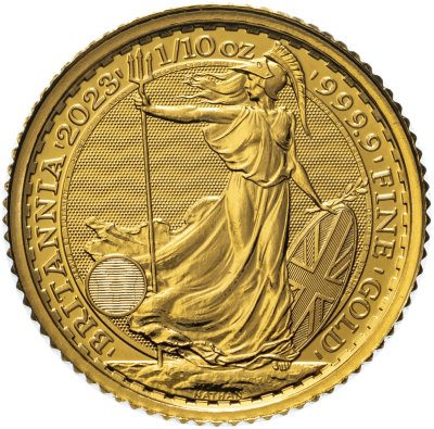 купить Великобритания 10 фунтов (pounds) 2023 "Стоящая Британия", с новым портретом короля Карла III