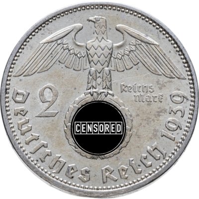 купить Германия, Третий Рейх 2 рейхсмарки (reichsmark) 1939 знак монетного двора "A"-Берлин