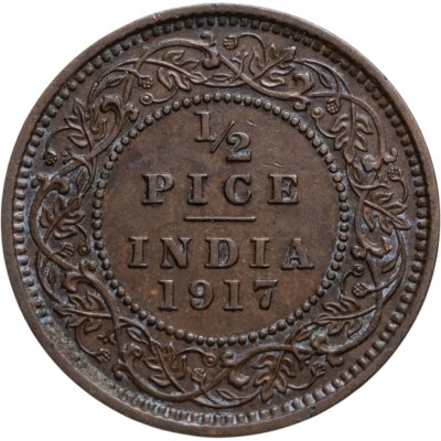 купить Индия (Британская) 1/2 пайса (pise) 1917