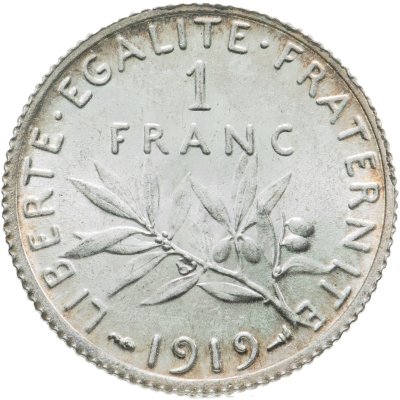 купить Франция 1 франк (franc) 1919