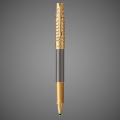 купить Ручка роллер Parker Sonnet Pioneers T542 Gray and Gold, стержень: F, цвет чернил: black, в подарочной коробке, Лаки и смолы: лак, нержавеющая сталь, позолота, 2026 г.