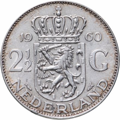 купить Нидерланды 2 1/2 гульдена (gulden) 1960