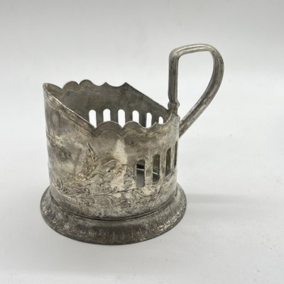 купить Подстаканник "Теплоход", мельхиор (медь-никель), Казаковский завод художественных изделий (КХИ), СССР, 1960-1980 гг.