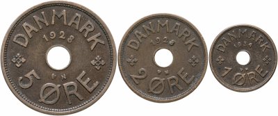 купить Дания, набор из 3 монет 1928-1934