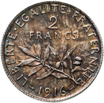 купить Франция 2 франка 1916