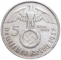 купить Германия (Третий Рейх) 5 рейхсмарок (reichsmark) 1937 "G"