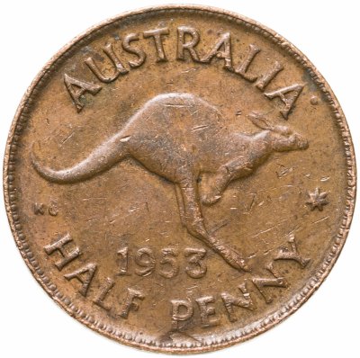 купить Австралия 1/2 пенни (penny) 1953