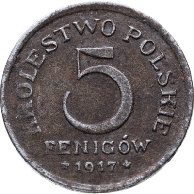 купить Польша 5 фенигов (fenigow) 1917