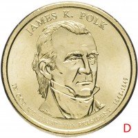 Купить США 1 доллар 2009 D "11-ый Президент США - Джеймс Нокс Полк"