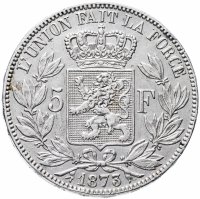 купить Бельгия 5 франков 1873