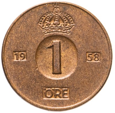 купить Швеция 1 эре (ore) 1958