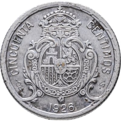купить Испания 50 сентимо (centimos) 1926