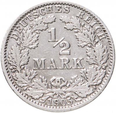купить Германия (Германская Империя) 1/2 марки 1905 "А"
