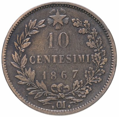 купить Италия 10 чентезимо (centesimi) 1867 OM