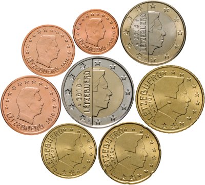 купить Люксембург набор монет евро 2010 (8 штук)
