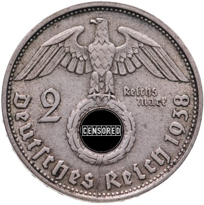 купить Германия, Третий рейх 2 рейхсмарки (reichsmark) 1938, знак монетного двора: "D" - Мюнхен