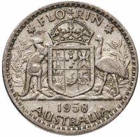 купить Австралия 1 флорин (2 шиллинга, florin) 1958