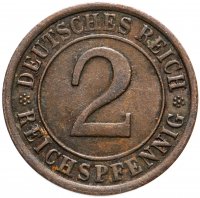 купить Германия 2 рейхспфеннига 1924-1936 E