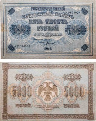 купить 5000 рублей 1918 управляющий Пятаков, кассир Гаврилов