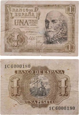 купить Испания 1 песета 1953