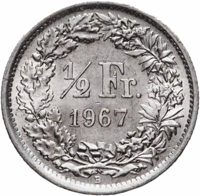 купить Швейцария 1/2 франка (franc) 1943-1966