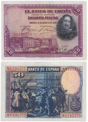 купить Испания 50 песет 1928 (Pick 75)