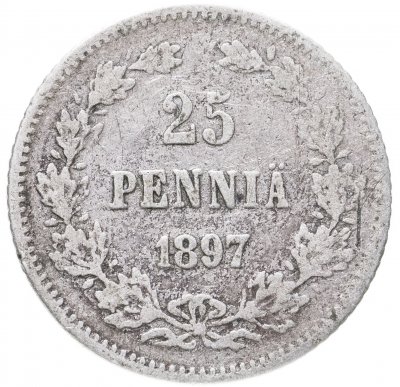 купить 25 пенни 1897 L, монета для Финляндии