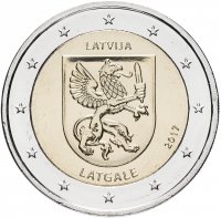 купить Латвия 2 евро 2017 "Исторические области Латвии - Латгалия"