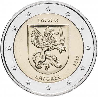 купить Латвия 2 евро 2017 "Исторические области Латвии - Латгалия"