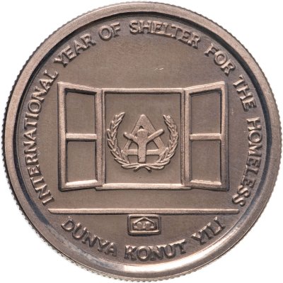 купить Турция 1000 лир 1987 "Год помощи бездомным"