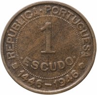 купить Гвинея-Бисау 1 эскудо 1946 "500 лет открытию Гвинеи"