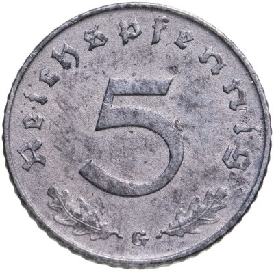 купить Германия, Третий рейх 5 рейхспфеннигов (reichspfennig) 1941, знак монетного двора: "G" - Карлсруэ