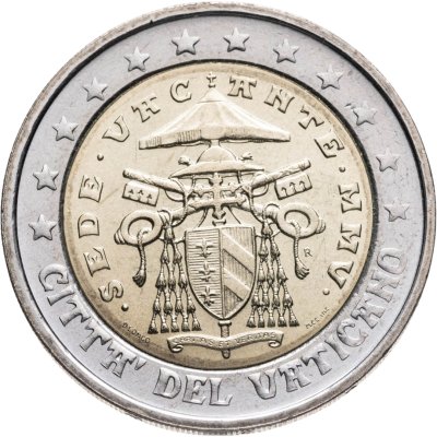 купить Ватикан 2 евро (euro) 2005 "Вакантный престол"