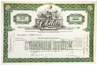 купить Акция США Childs Company 1927- 1929 гг.
