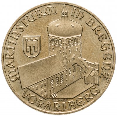 купить Австрия 20 шиллингов (shillings) 1990 Башня Мартинстурм в Брегенце