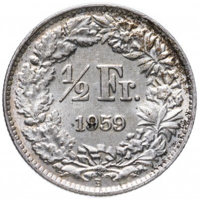 купить Швейцария 1/2 франка (franc) 1959