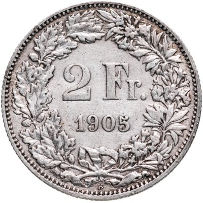 купить Швейцария 2 франка (francs) 1905