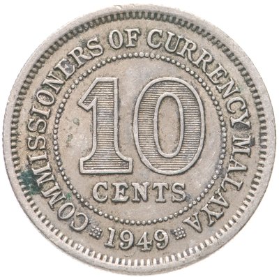 купить Малайя 10 центов 1949