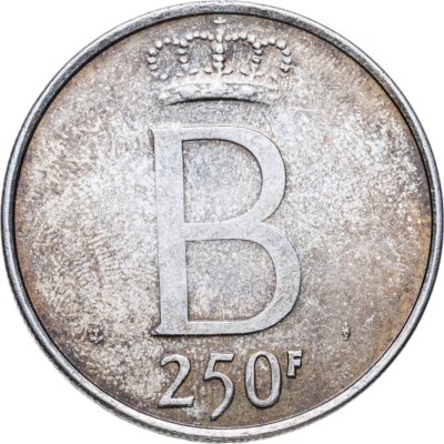 купить Бельгия 250 франков (francs) 1976 "25 лет правления Короля Бодуэна I"